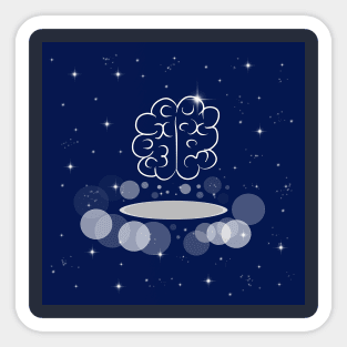 brain, mind, thinking, intellect, thought process, satisfying, concept, galaxy, space, stars, Sticker